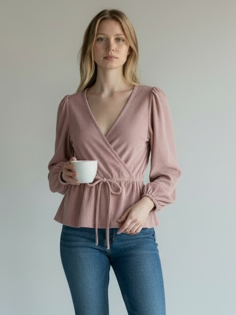 Madewell Corduroy Tie-Front Faux
Wrap Top Medium